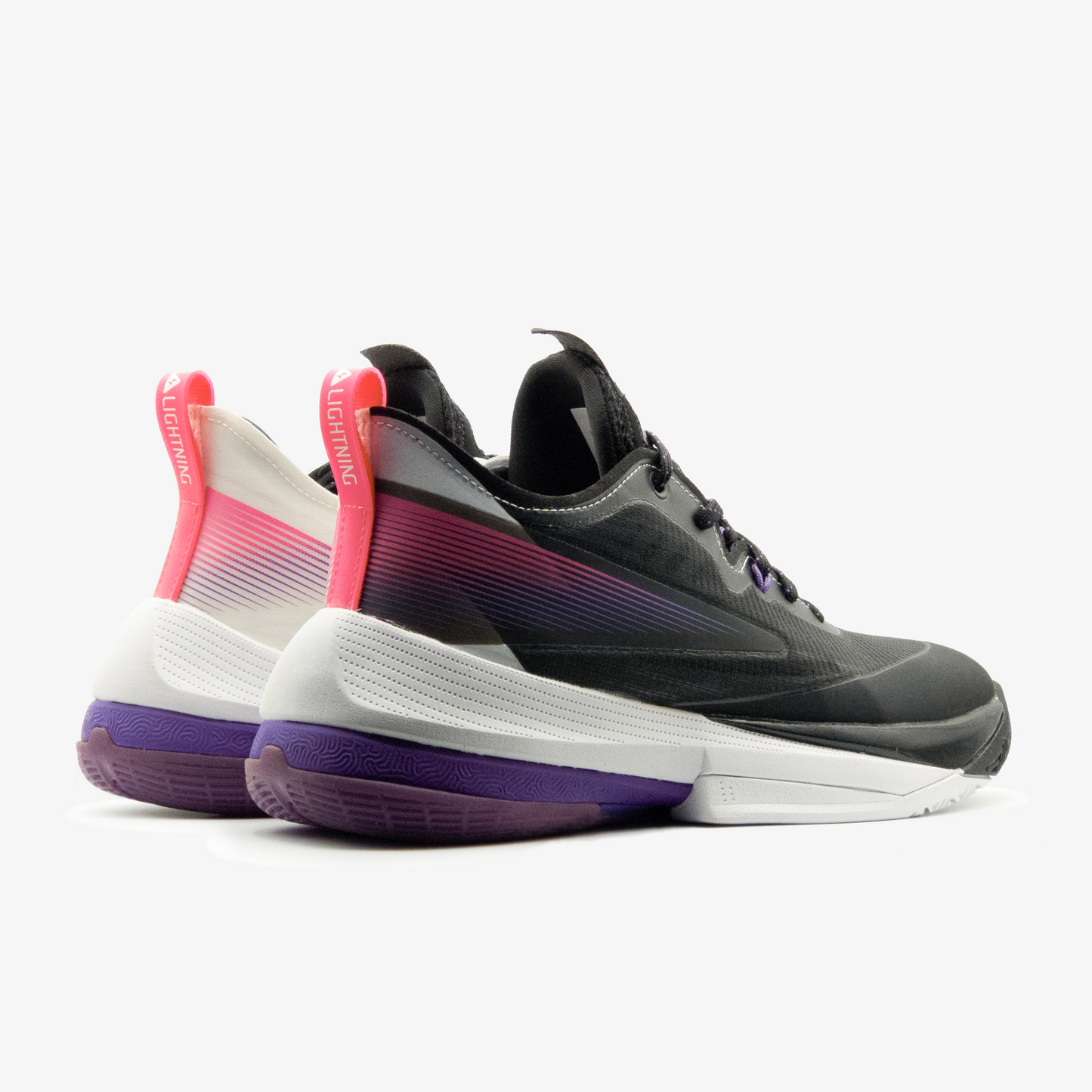 Peak basketball shoes black lakers purple