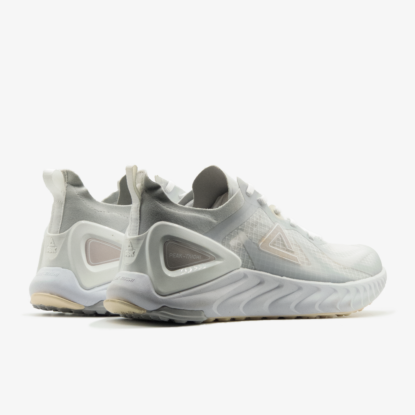 Peak running shoes white light grey