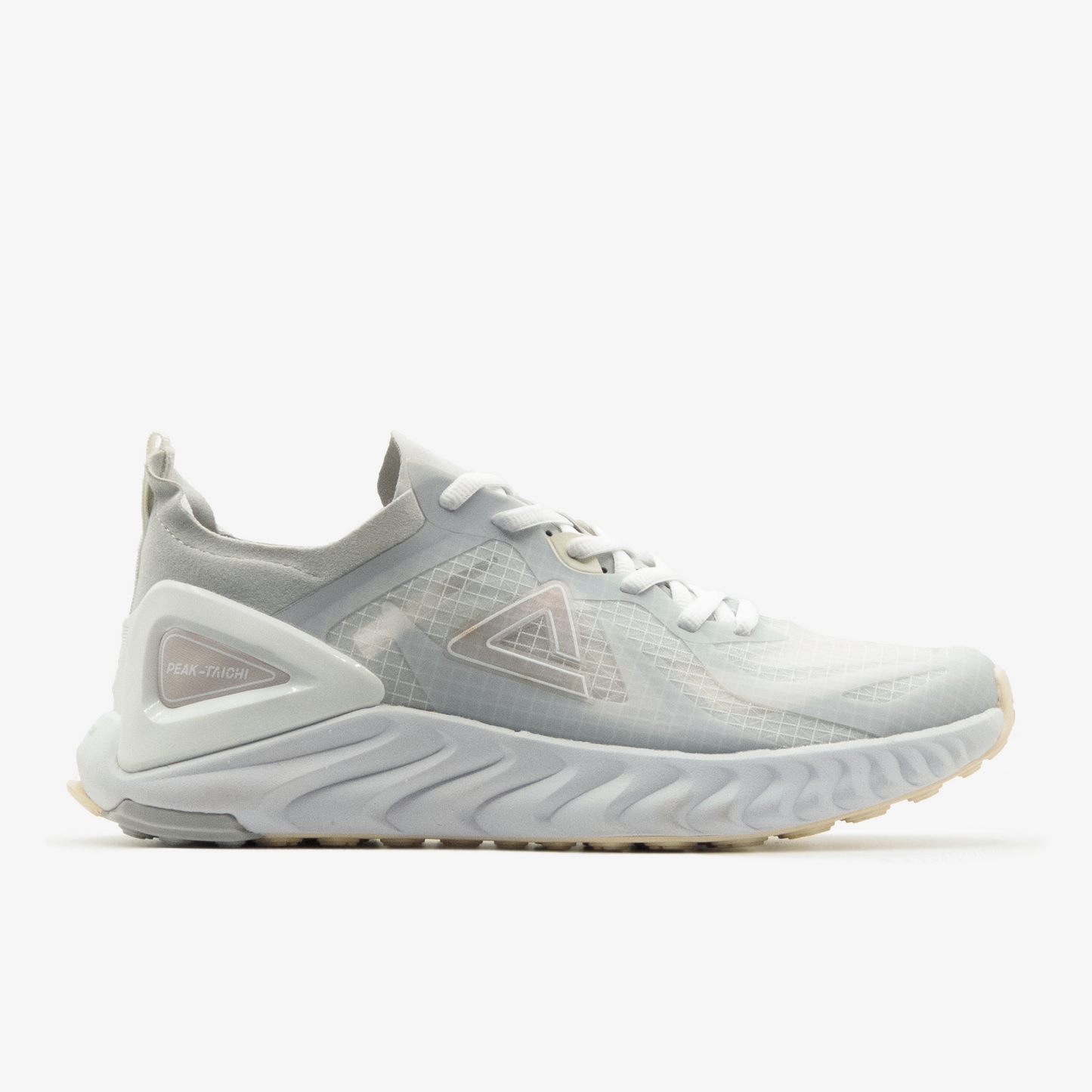 Peak running shoes white light grey