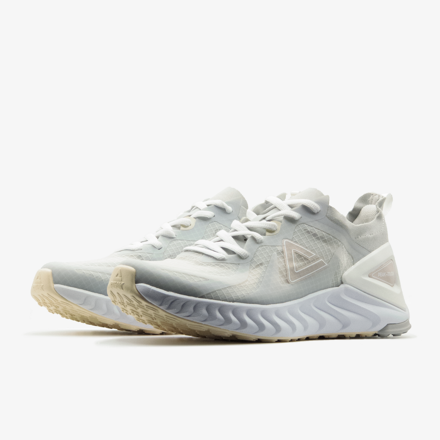 Peak running shoes white light grey