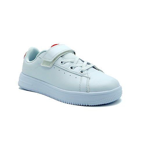Peak kids casual shoes white red