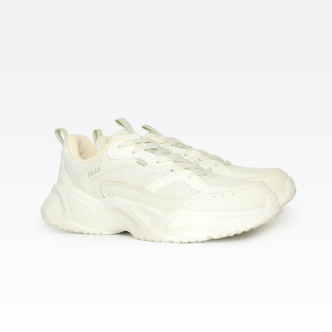 Peak retro casual shoes white pink