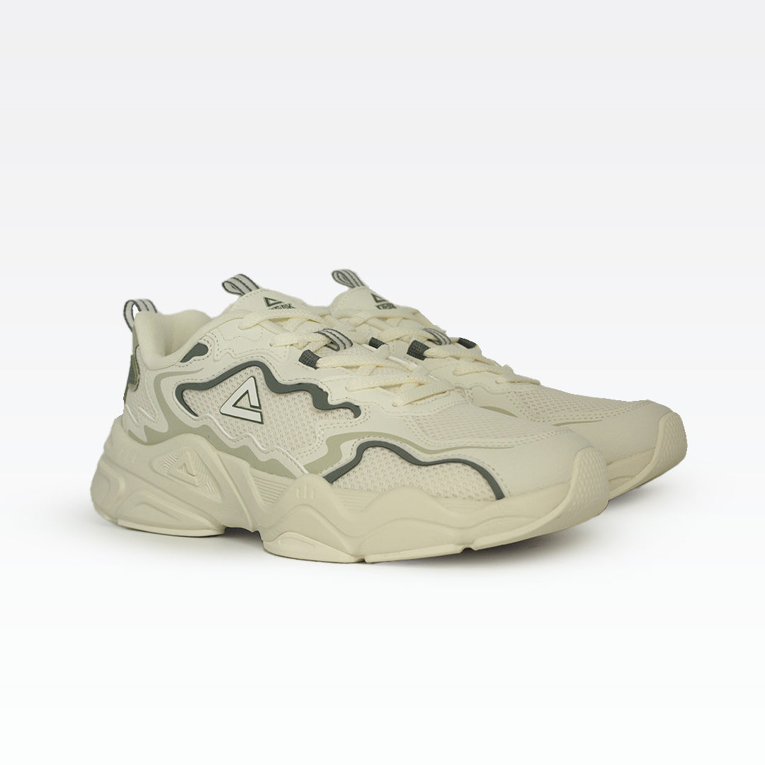 Peak taichi retro casual shoes canvas white green